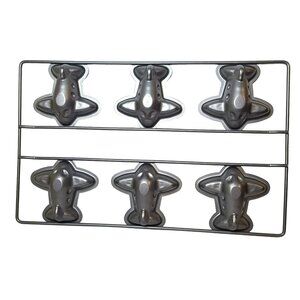 Chicago Metallic Non-Stick Aluminum AIRPLANE Baking Cake Molds 6 Planes